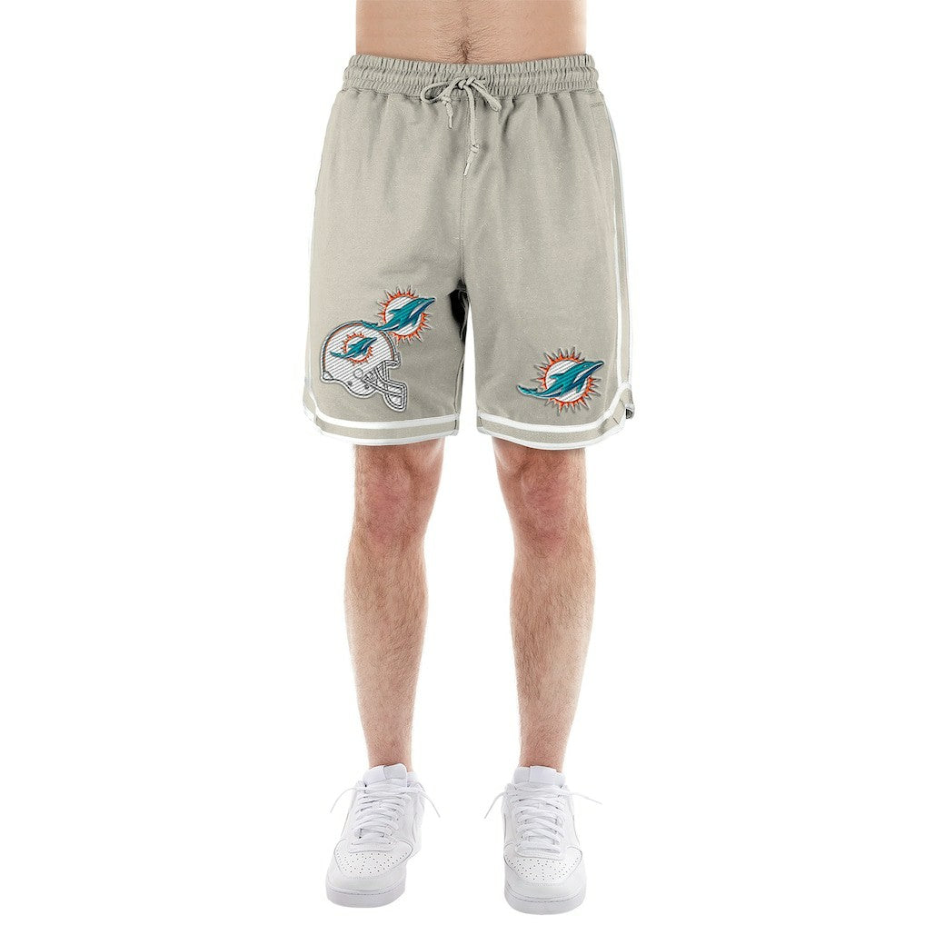 Miami Dolphins New Era Stone Multi Patch Shorts Light Beige