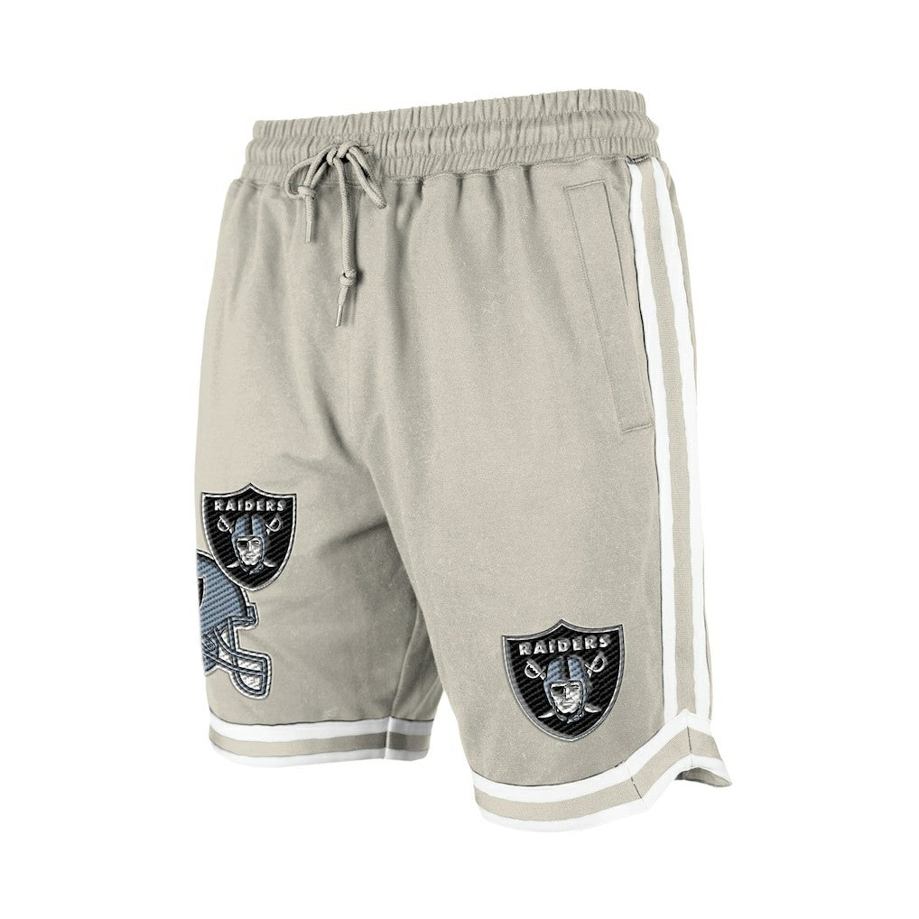 Las Vegas Raiders New Era Stone Multi Patch Shorts Light Beige