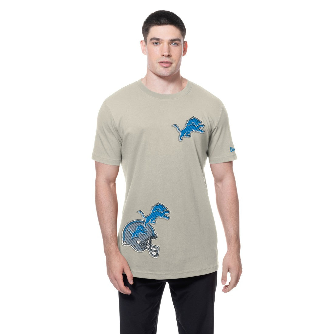 Detroit Lions New Era Multi Patch T-Shirt Light Beige