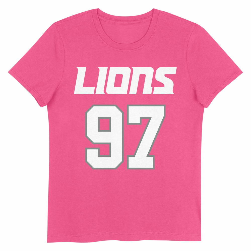 Aidan Hutchinson Detroit Lions Girls Youth Player Name & Number T-Shirt Pink