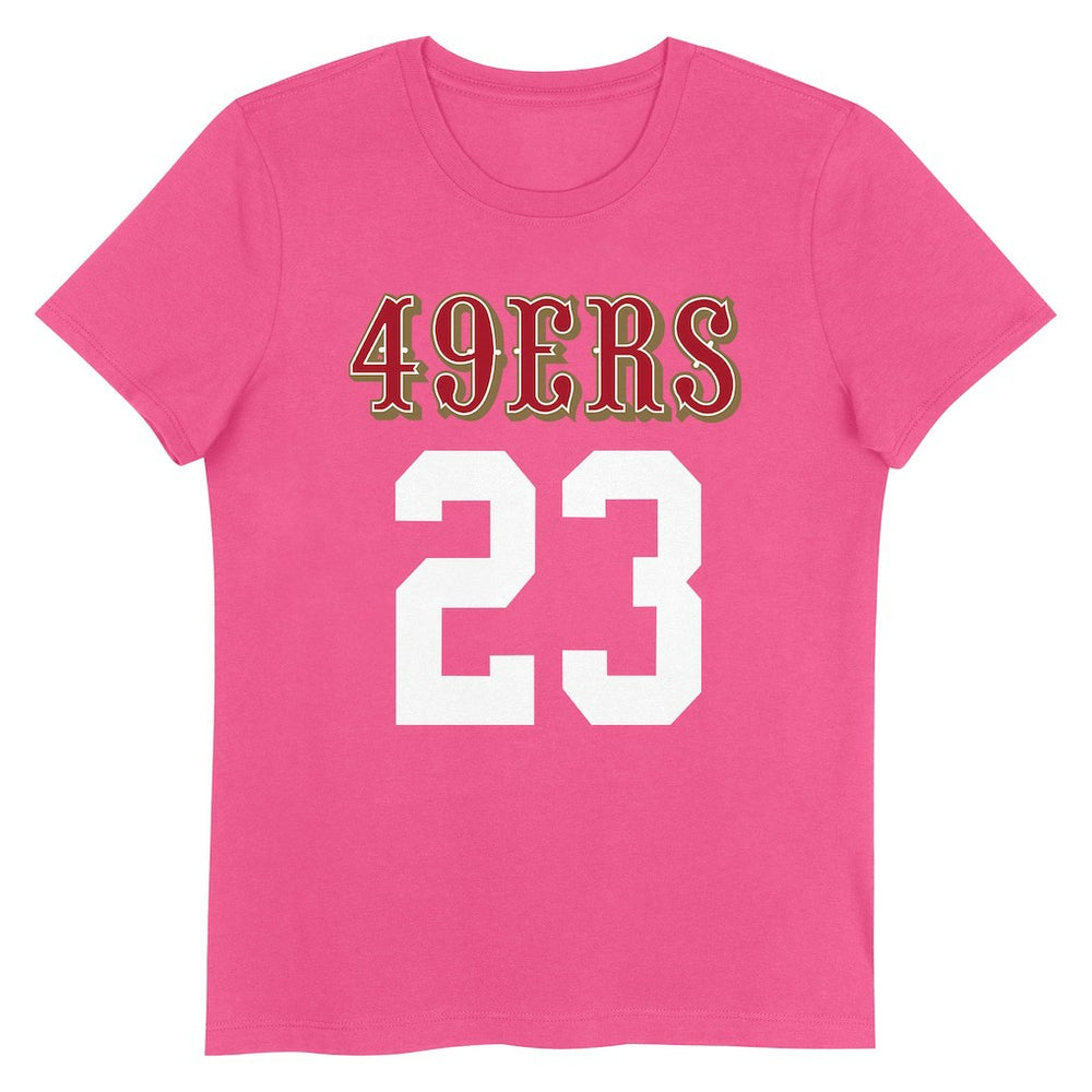 Christian McCaffrey San Francisco 49ers Girls Youth Player Name & Number T-Shirt Pink