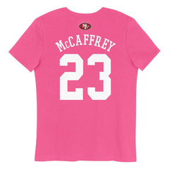 Christian McCaffrey San Francisco 49ers Girls Youth Player Name & Number T-Shirt Pink