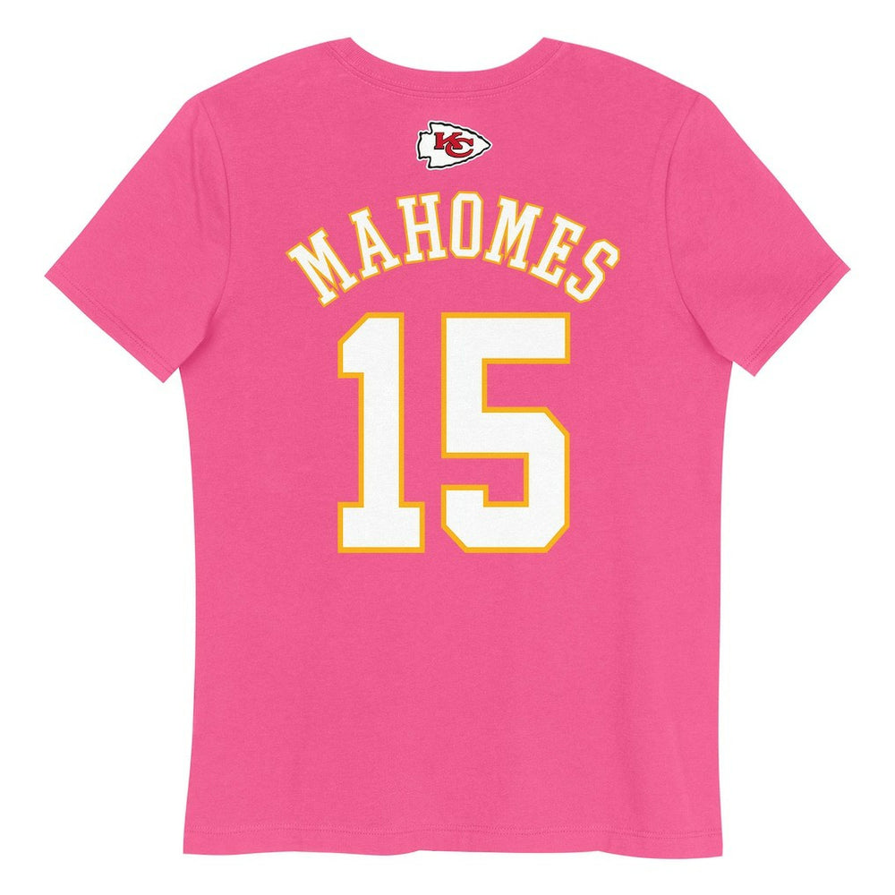 Patrick Mahomes Kansas City Chiefs Girls Youth Player Name & Number T-Shirt Pink