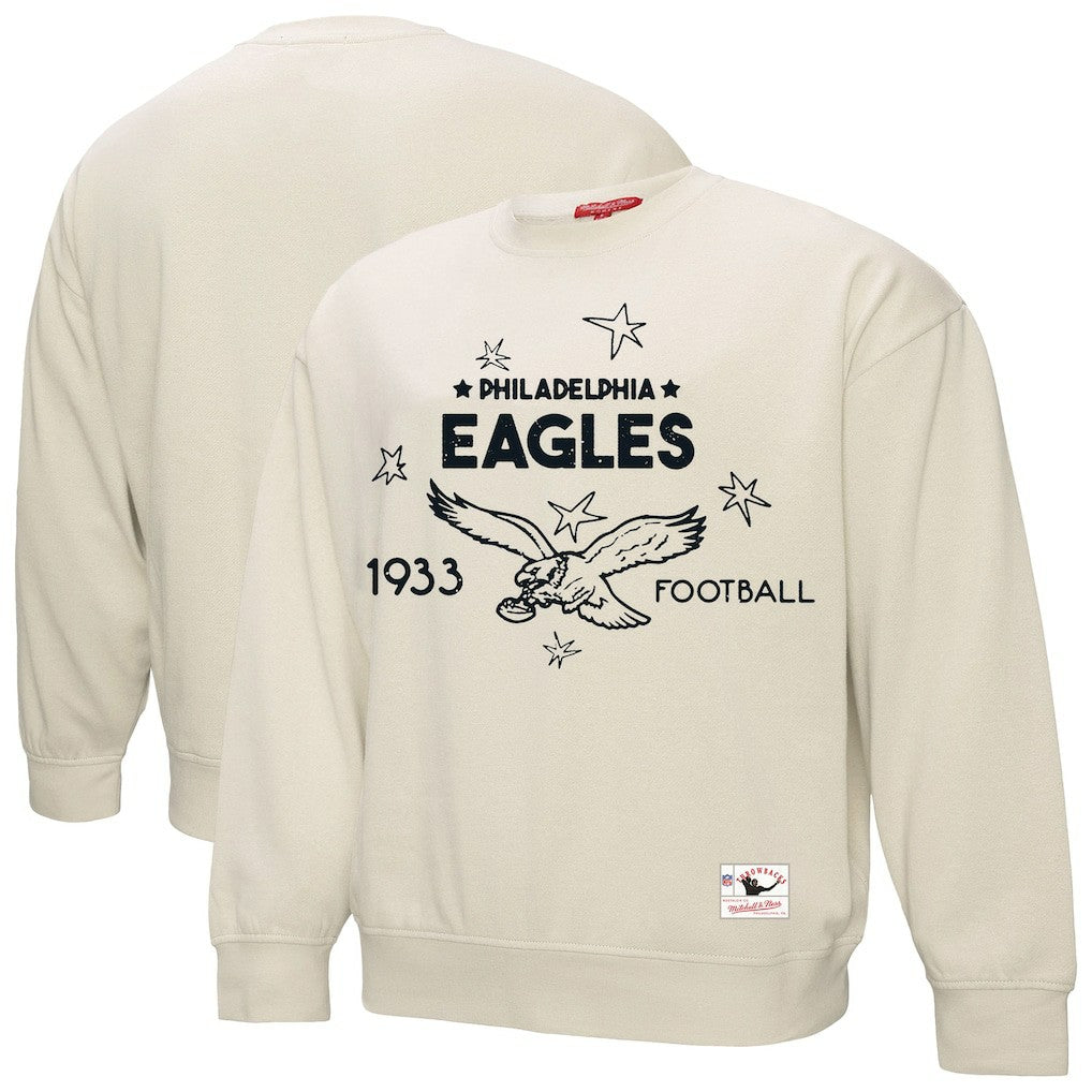 Mitchell & Ness Philadelphia Eagles Women's Shooting Stars Pullover Sweatshirt Cream