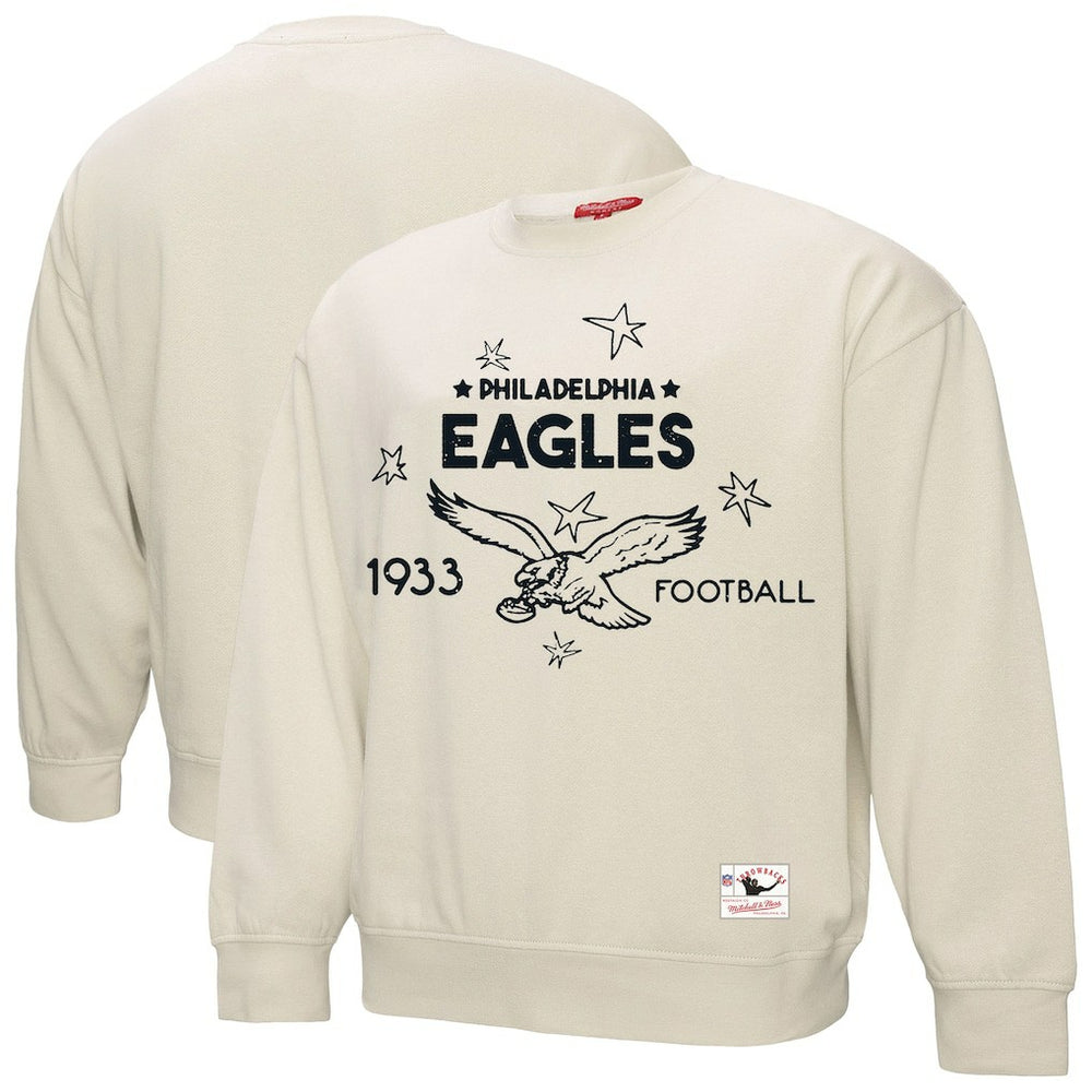 Mitchell & Ness Philadelphia Eagles Women's Shooting Stars Pullover Sweatshirt Cream