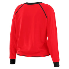 Atlanta Falcons WEAR by Erin Andrews Women's Plus Size Tie-Front Long Sleeve Top Red/Black