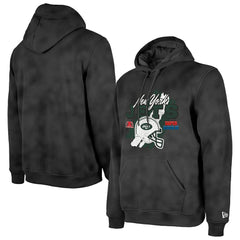 New York Jets New Era Identity Helmet Enzyme Washed Pullover Hoodie Black