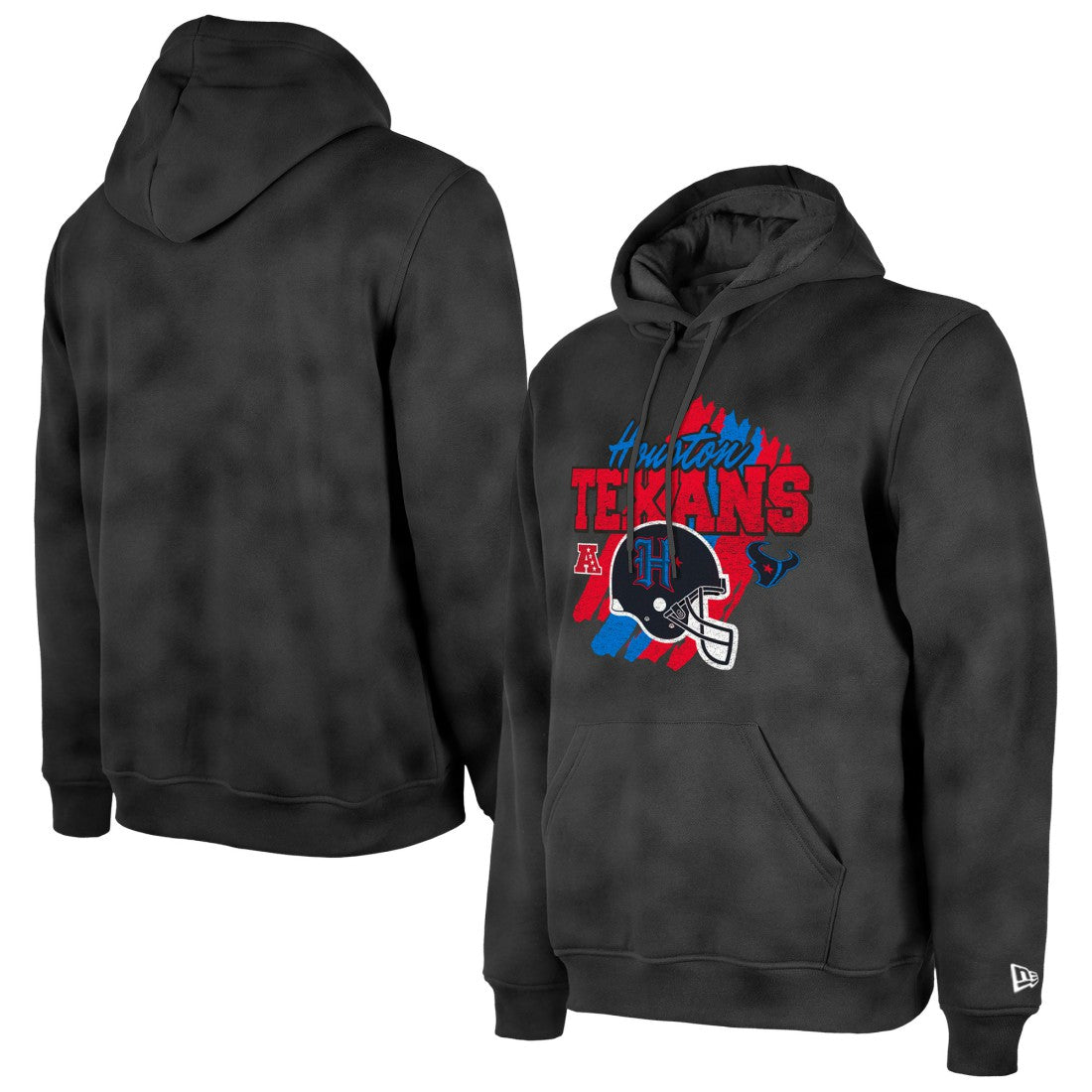 Houston Texans New Era Identity Helmet Enzyme Washed Pullover Hoodie Black