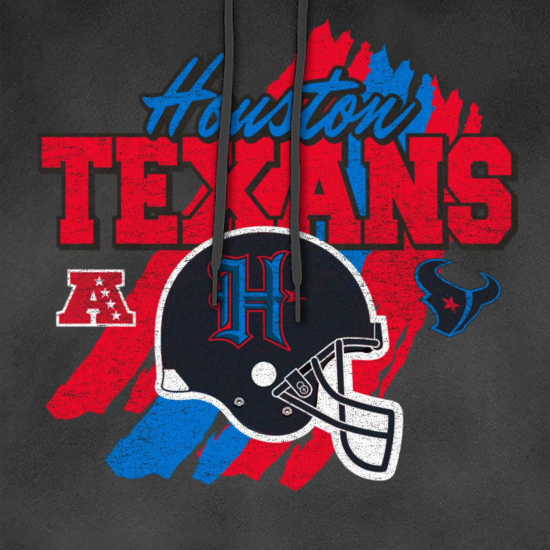Houston Texans New Era Identity Helmet Enzyme Washed Pullover Hoodie Black