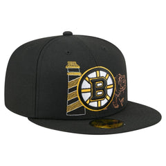 Boston Bruins New Era State Stitch 59FIFTY Fitted Hat - Black - NHL 202353272