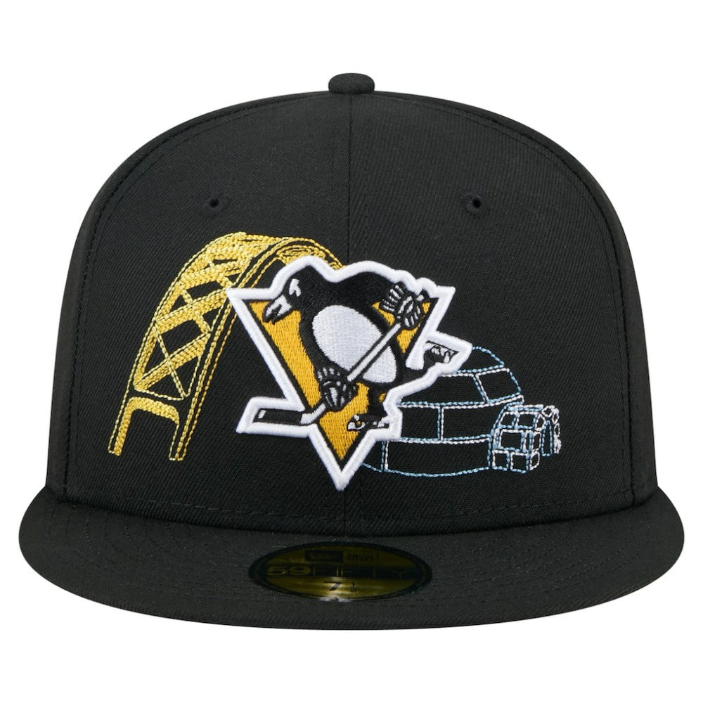 Pittsburgh Penguins New Era State Stitch 59FIFTY Fitted Hat - Black - NHL 202353278