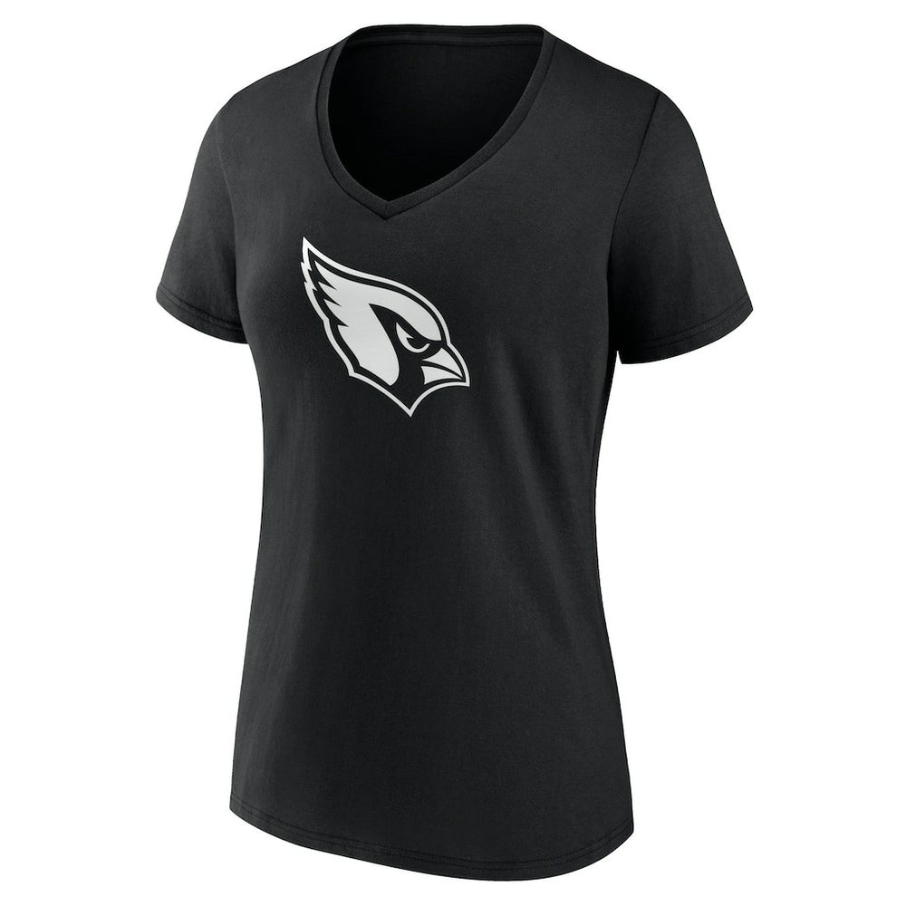 Arizona Cardinals Women's Personalized Name & Number Monochrome V-Neck T-Shirt Black