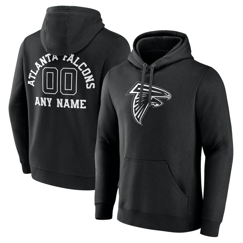 Atlanta Falcons Personalized Name & Number Pullover Hoodie Black