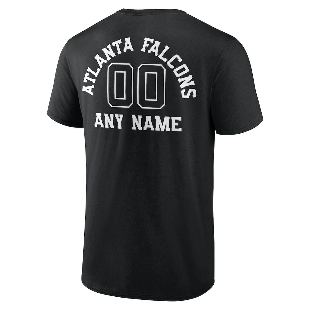 Atlanta Falcons Personalized Name & Number Monochrome T-Shirt Black