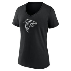 Atlanta Falcons Women's Personalized Name & Number Monochrome V-Neck T-Shirt Black