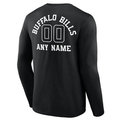 Buffalo Bills Personalized Name & Number Monochrome Long Sleeve T-Shirt Black