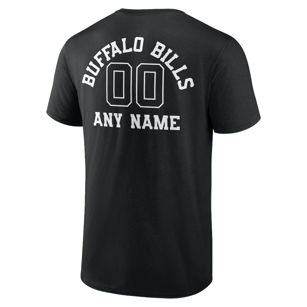 Buffalo Bills Personalized Name & Number Monochrome T-Shirt Black