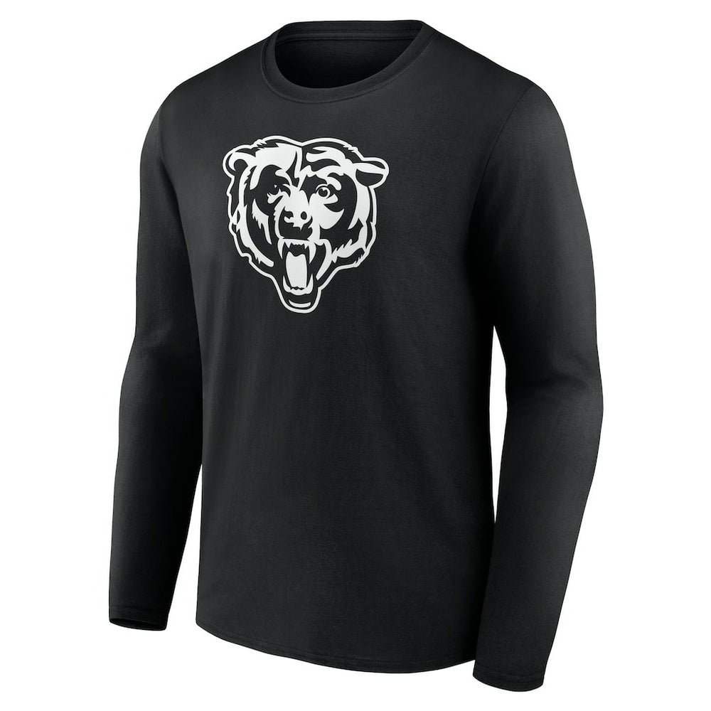 Chicago Bears Personalized Name & Number Monochrome Long Sleeve T-Shirt Black