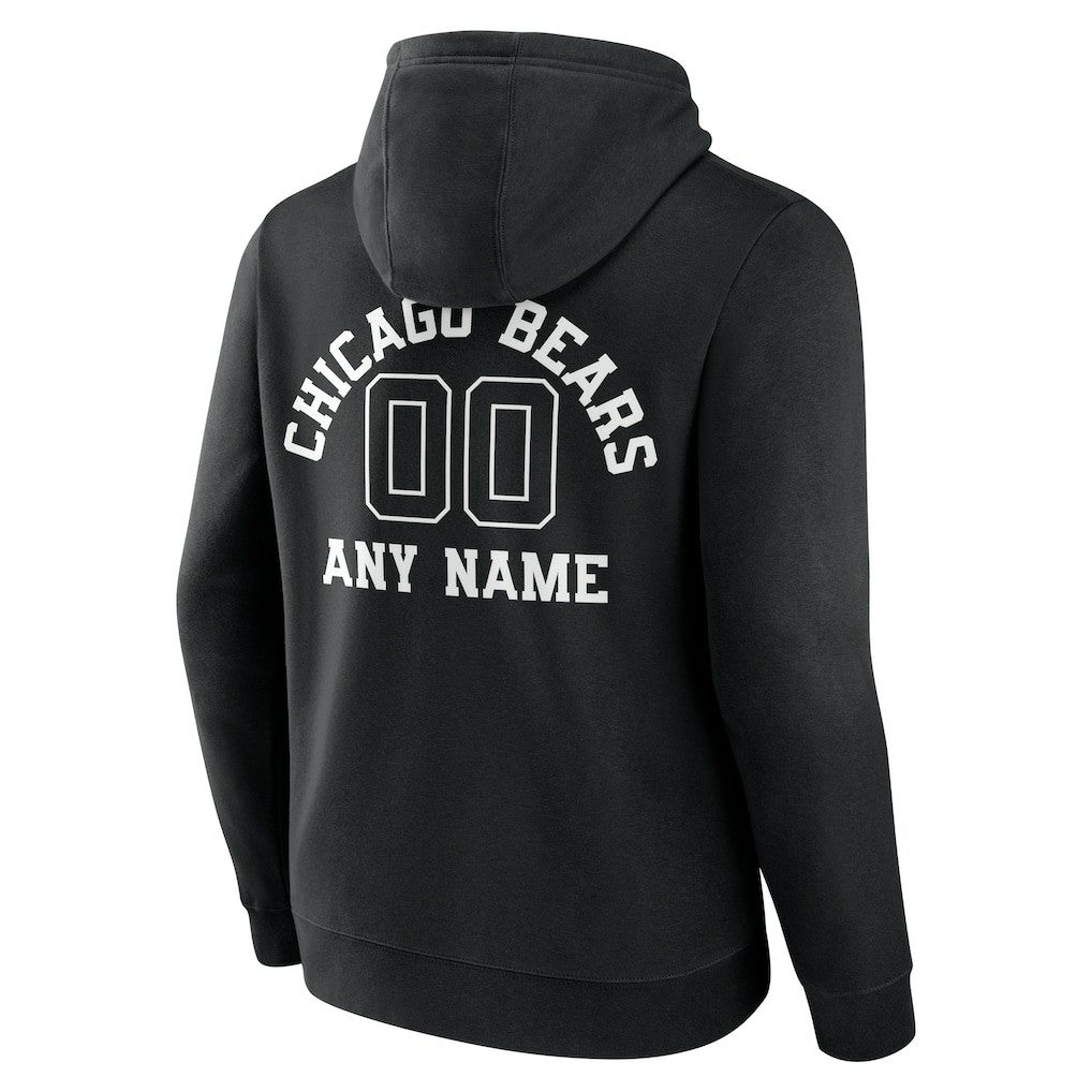 Chicago Bears Personalized Name & Number Pullover Hoodie Black