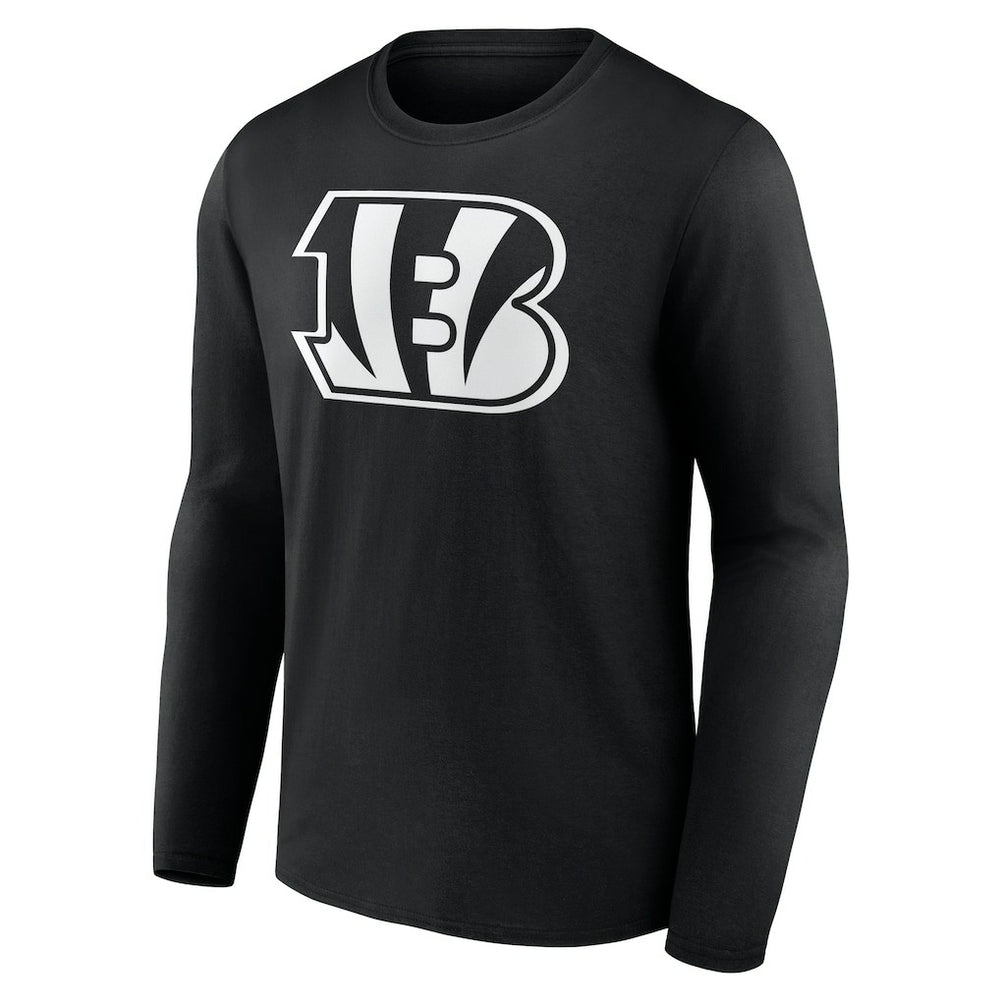 Cincinnati Bengals Personalized Name & Number Monochrome Long Sleeve T-Shirt Black