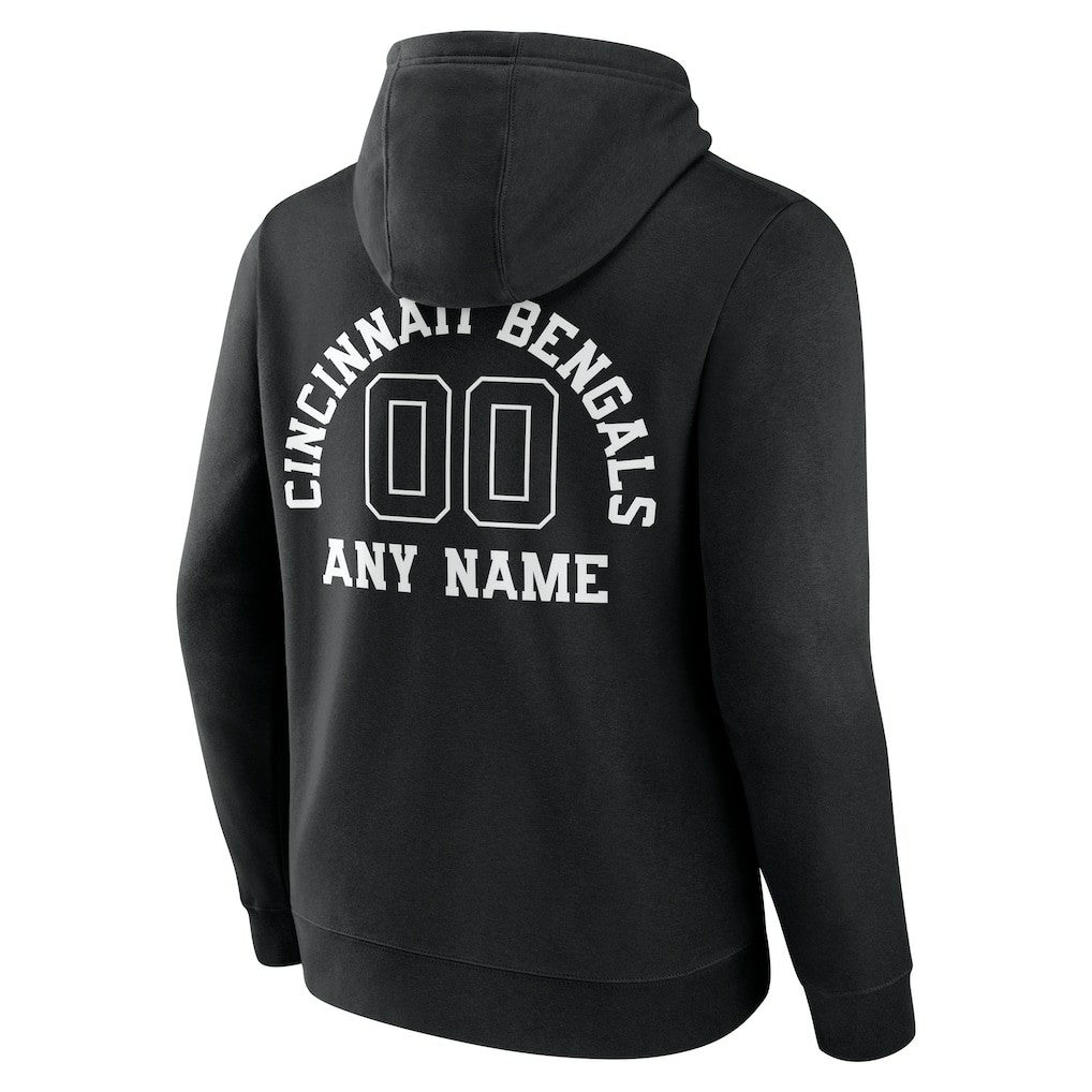 Cincinnati Bengals Personalized Name & Number Pullover Hoodie Black