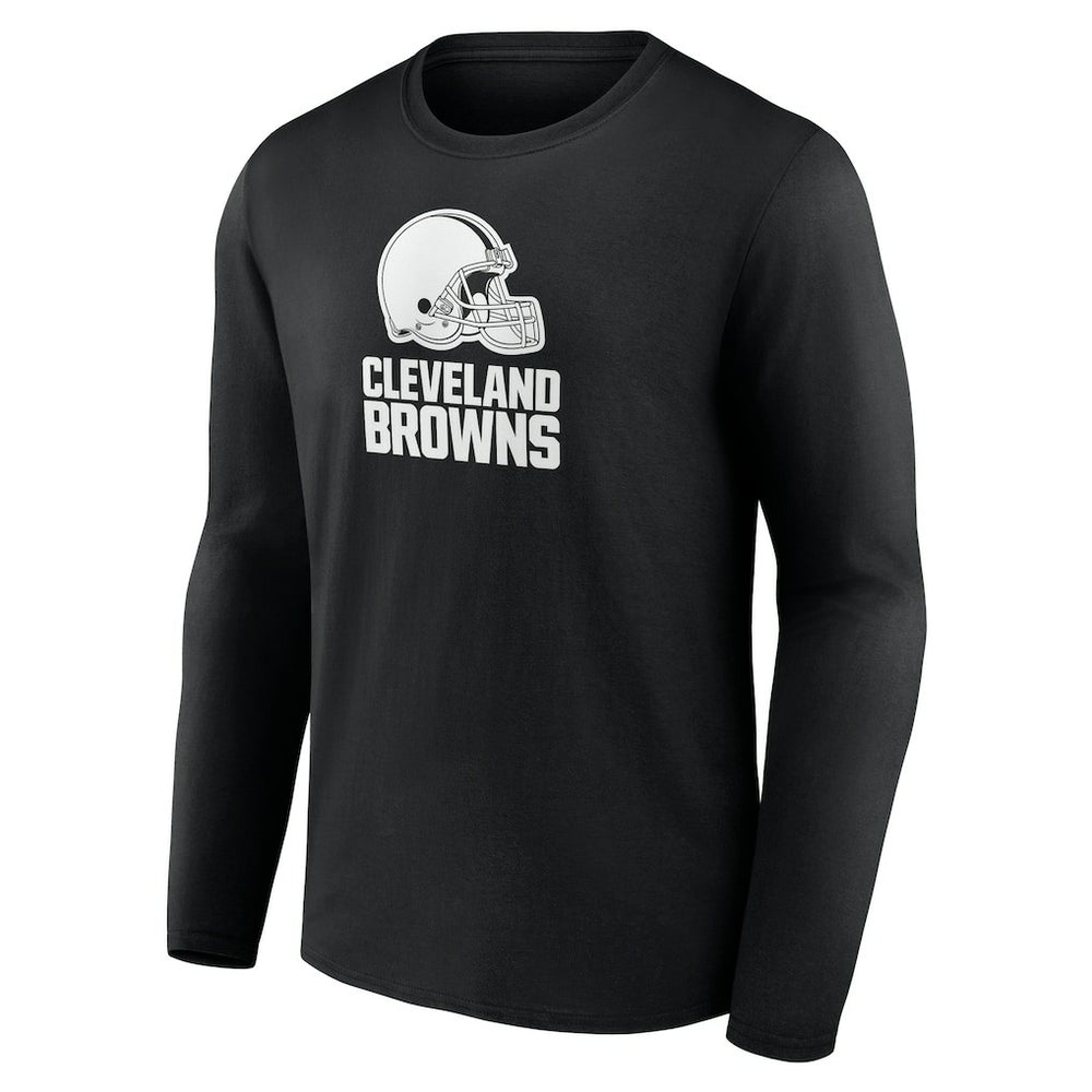 Cleveland Browns Personalized Name & Number Monochrome Long Sleeve T-Shirt Black