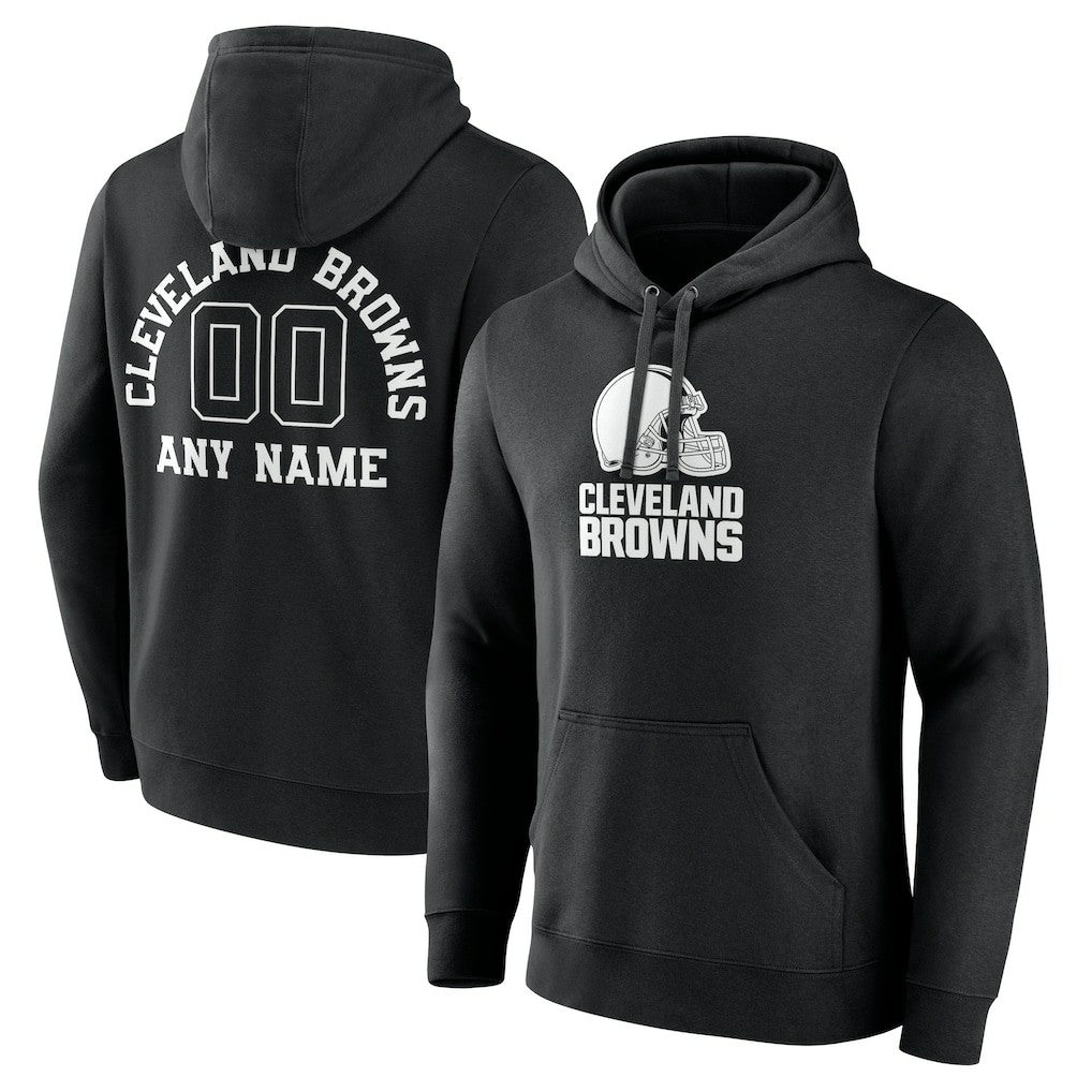 Cleveland Browns Personalized Name & Number Pullover Hoodie Black