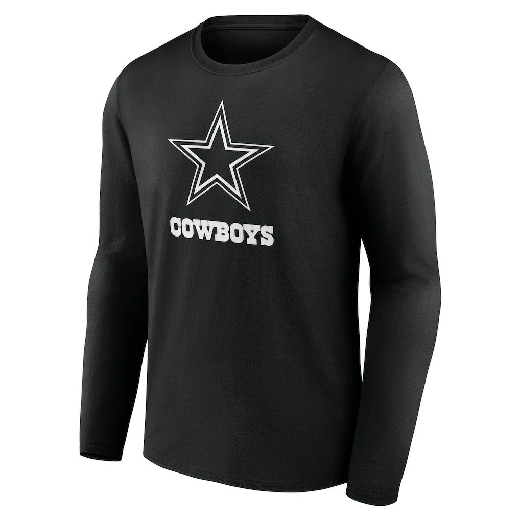 Dallas Cowboys Personalized Name & Number Monochrome Long Sleeve T-Shirt Black