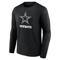 Dallas Cowboys Personalized Name & Number Monochrome Long Sleeve T-Shirt Black