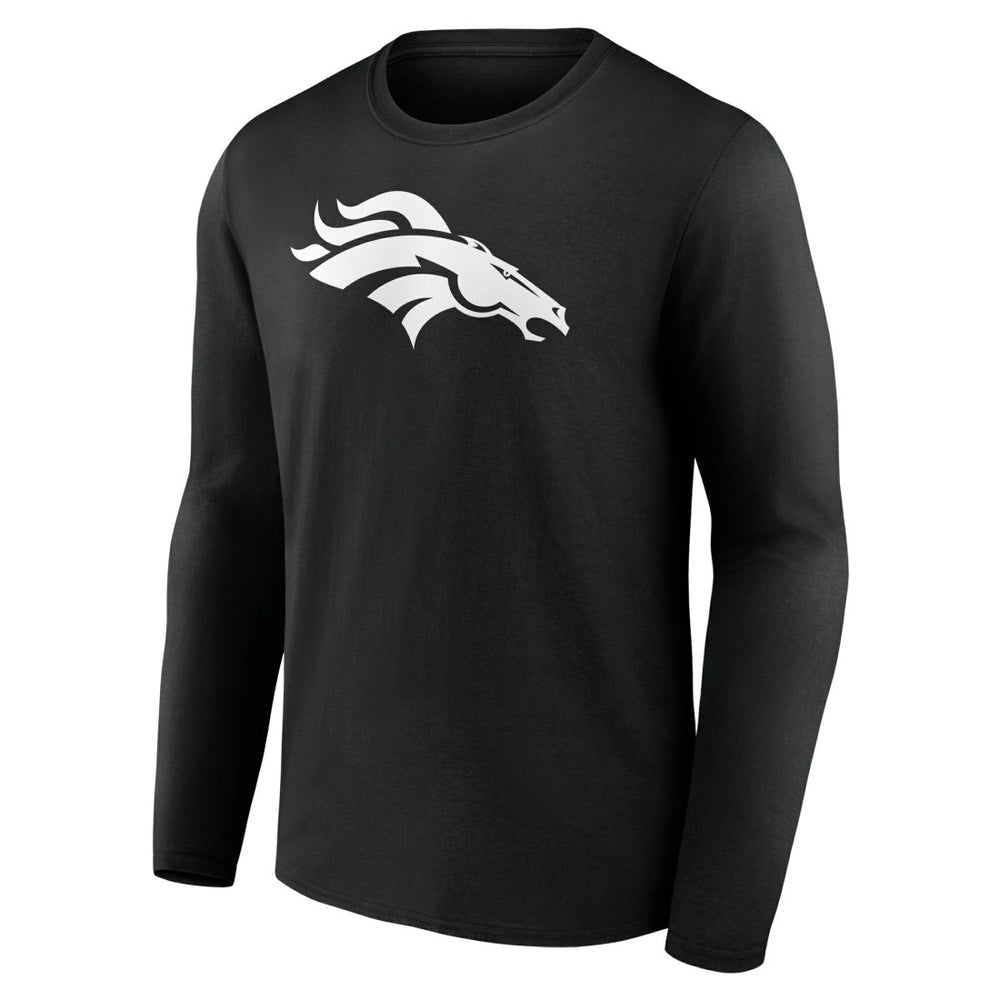 Denver Broncos Personalized Name & Number Monochrome Long Sleeve T-Shirt Black