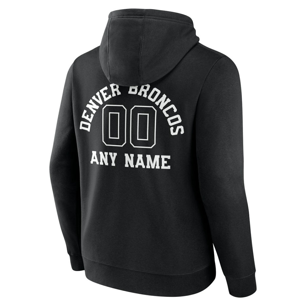 Denver Broncos Personalized Name & Number Pullover Hoodie Black