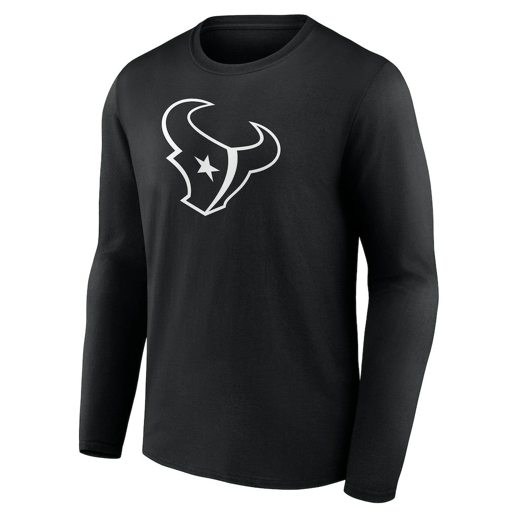 Houston Texans Personalized Name & Number Monochrome Long Sleeve T-Shirt Black