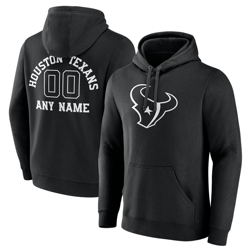 Houston Texans Personalized Name & Number Pullover Hoodie Black