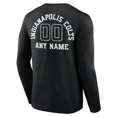 Indianapolis Colts Personalized Name & Number Monochrome Long Sleeve T-Shirt Black