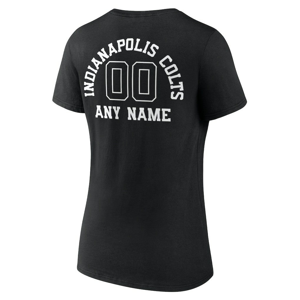 Indianapolis Colts Women's Personalized Name & Number Monochrome V-Neck T-Shirt Black