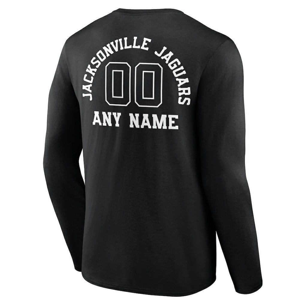 Jacksonville Jaguars Personalized Name & Number Monochrome Long Sleeve T-Shirt Black