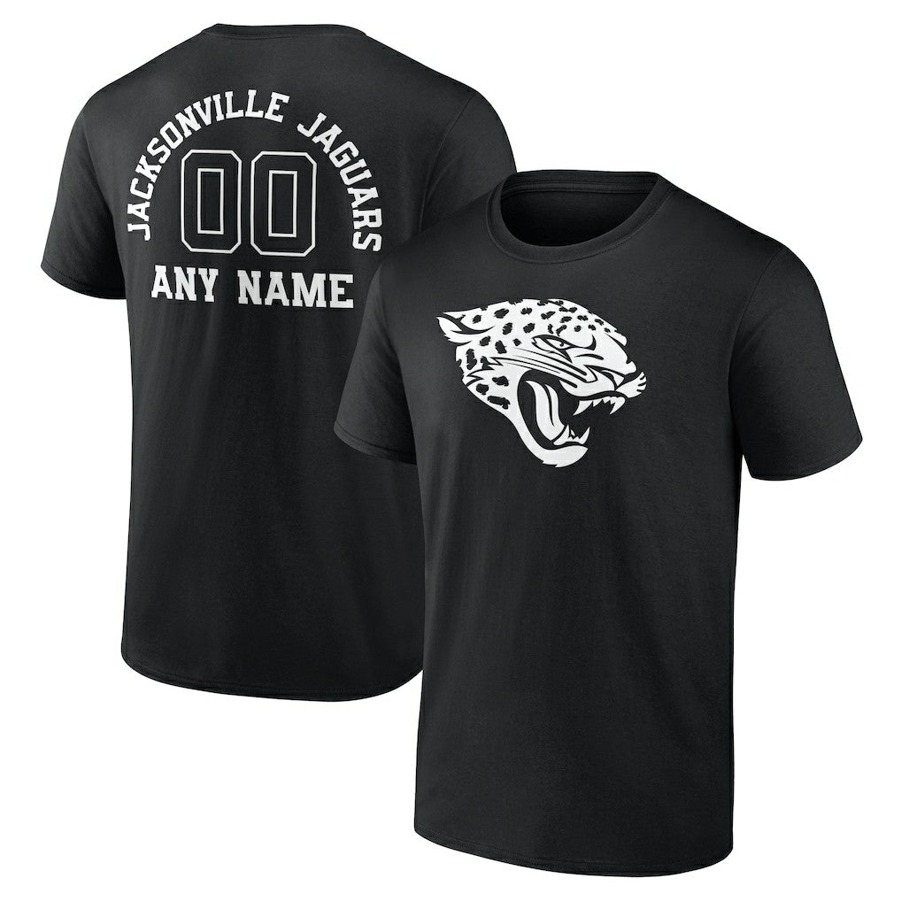 Jacksonville Jaguars Personalized Name & Number Monochrome T-Shirt Black