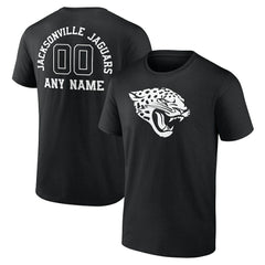Jacksonville Jaguars Personalized Name & Number Monochrome T-Shirt Black