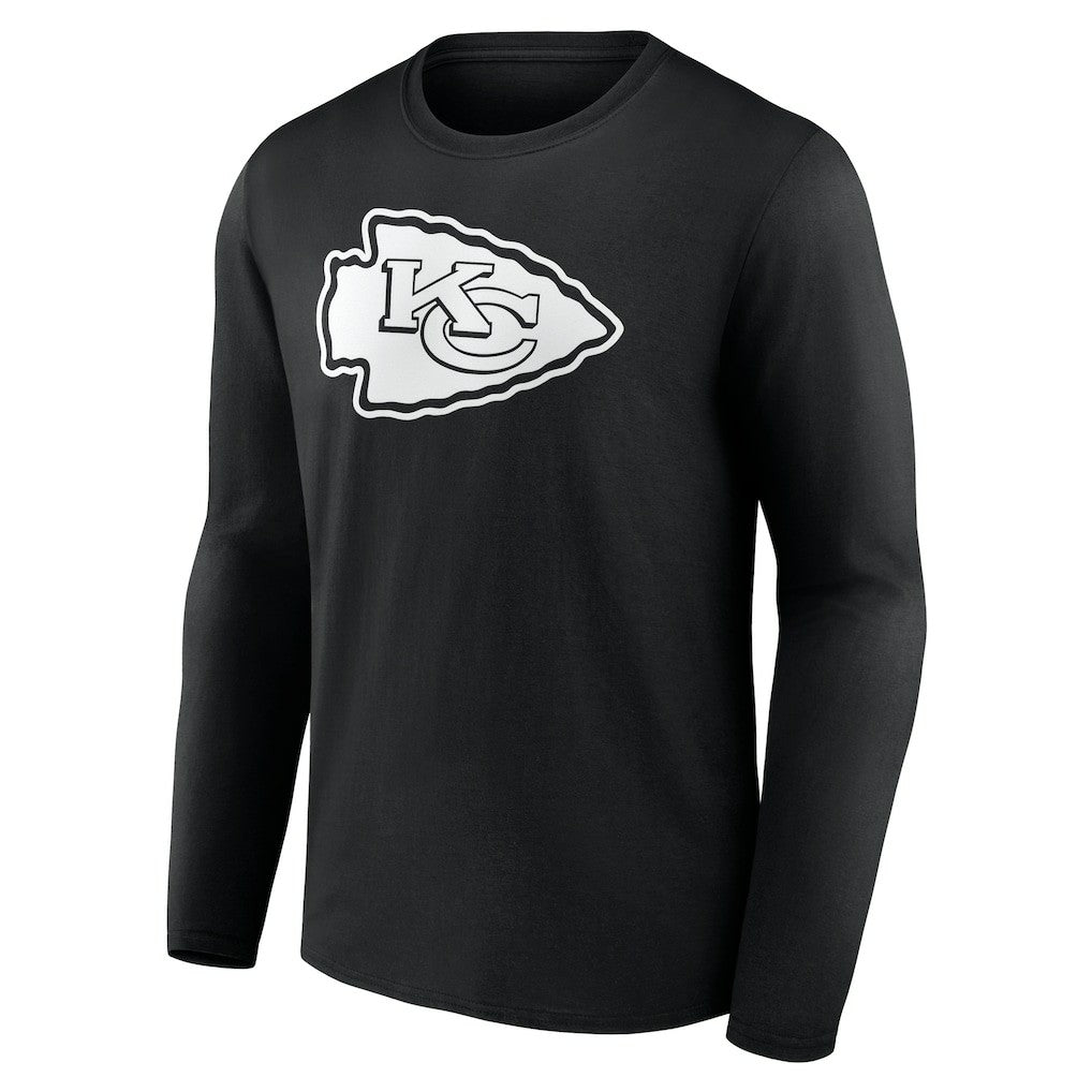 Kansas City Chiefs Personalized Name & Number Monochrome Long Sleeve T-Shirt Black