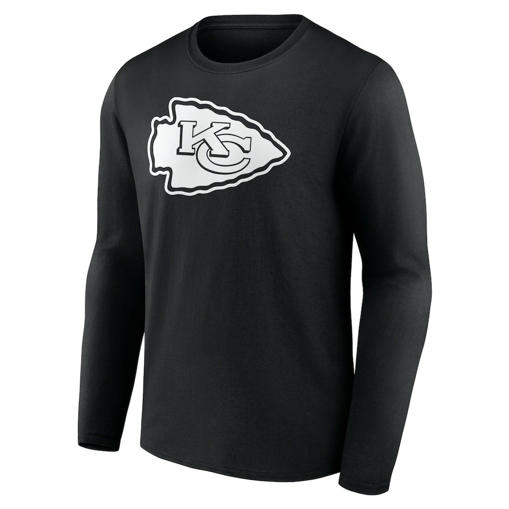Kansas City Chiefs Personalized Name & Number Monochrome Long Sleeve T-Shirt Black