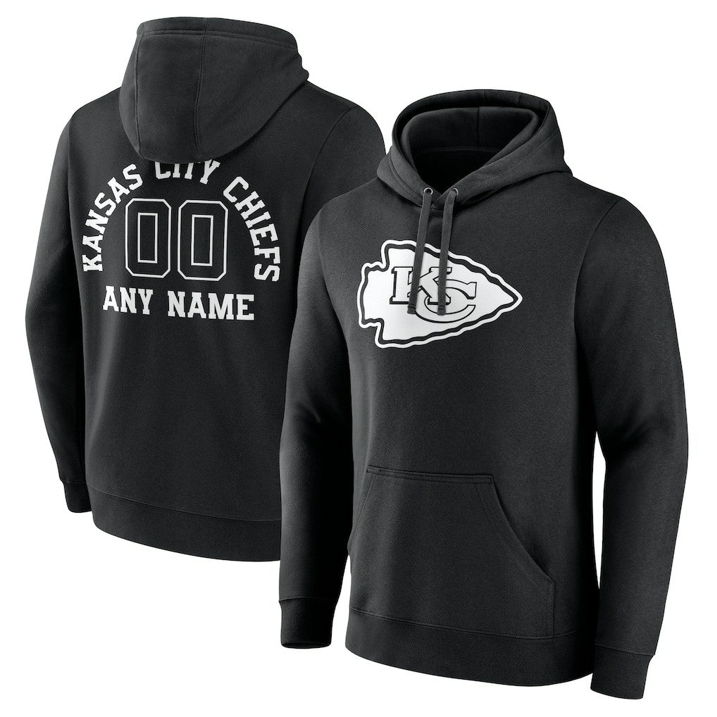Kansas City Chiefs Personalized Name & Number Pullover Hoodie Black