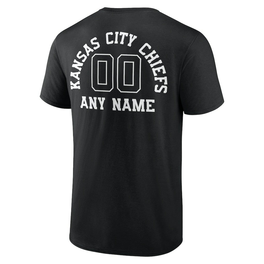 Kansas City Chiefs Personalized Name & Number Monochrome T-Shirt Black