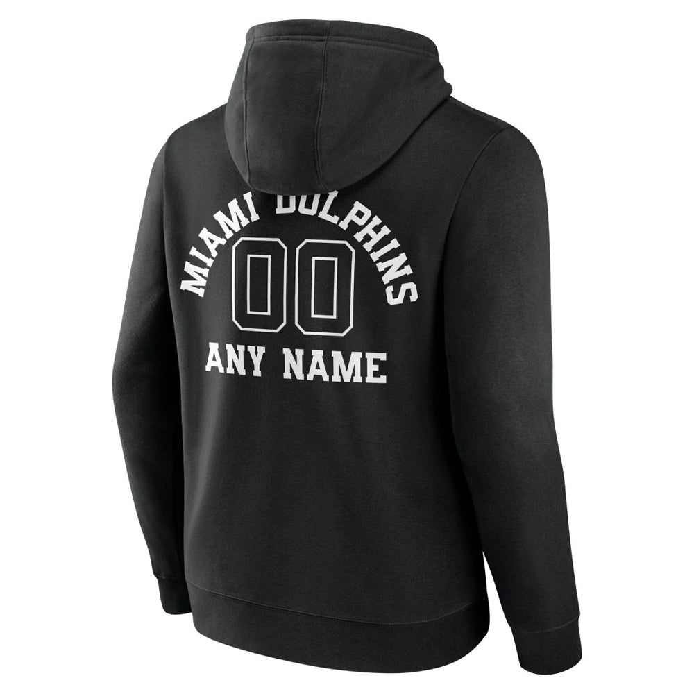 Miami Dolphins Personalized Name & Number Pullover Hoodie Black