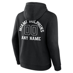 Miami Dolphins Personalized Name & Number Pullover Hoodie Black