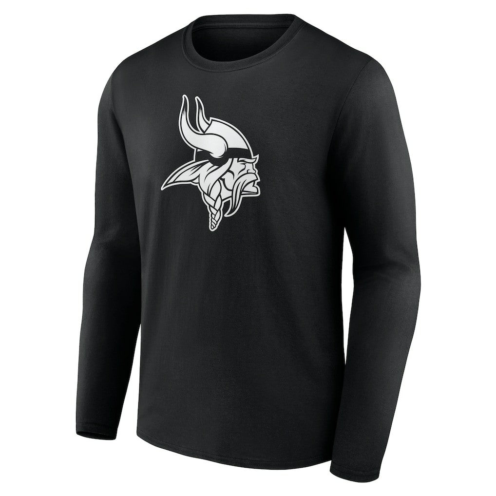 Minnesota Vikings Personalized Name & Number Monochrome Long Sleeve T-Shirt Black