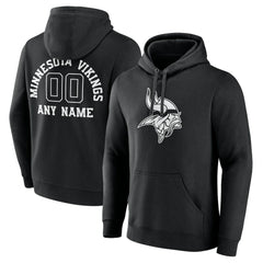 Minnesota Vikings Personalized Name & Number Pullover Hoodie Black