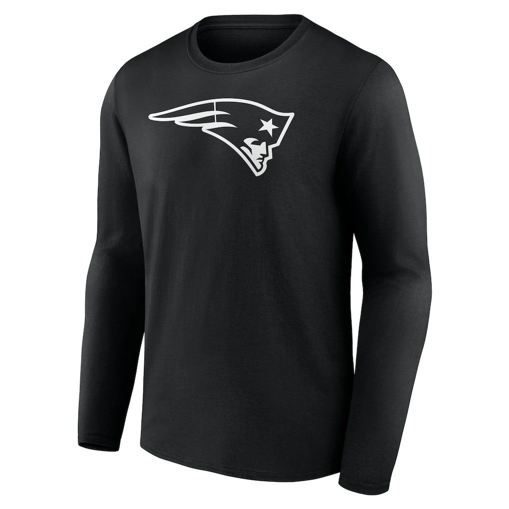 New England Patriots Personalized Name & Number Monochrome Long Sleeve T-Shirt Black