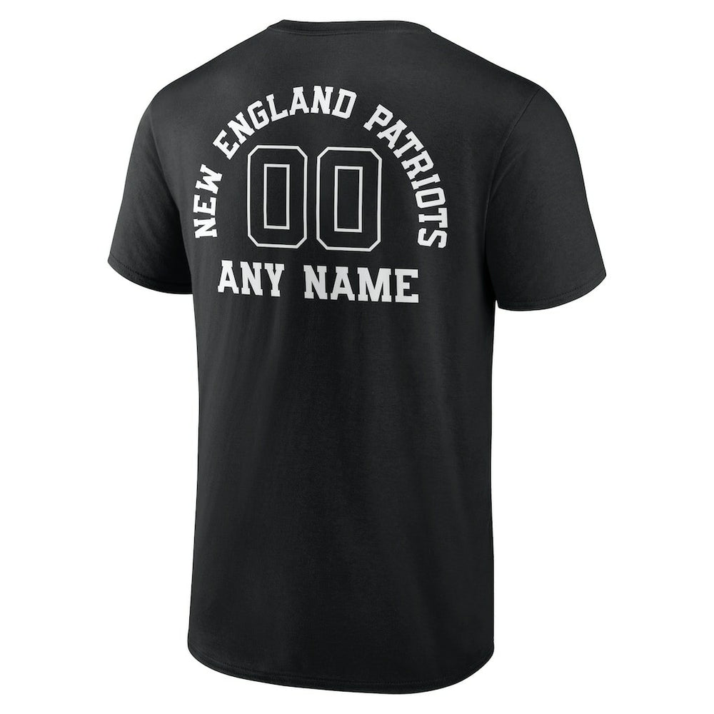 New England Patriots Personalized Name & Number Monochrome T-Shirt Black
