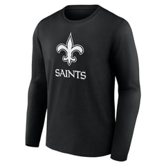 New Orleans Saints Personalized Name & Number Monochrome Long Sleeve T-Shirt Black