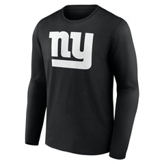 New York Giants Personalized Name & Number Monochrome Long Sleeve T-Shirt Black